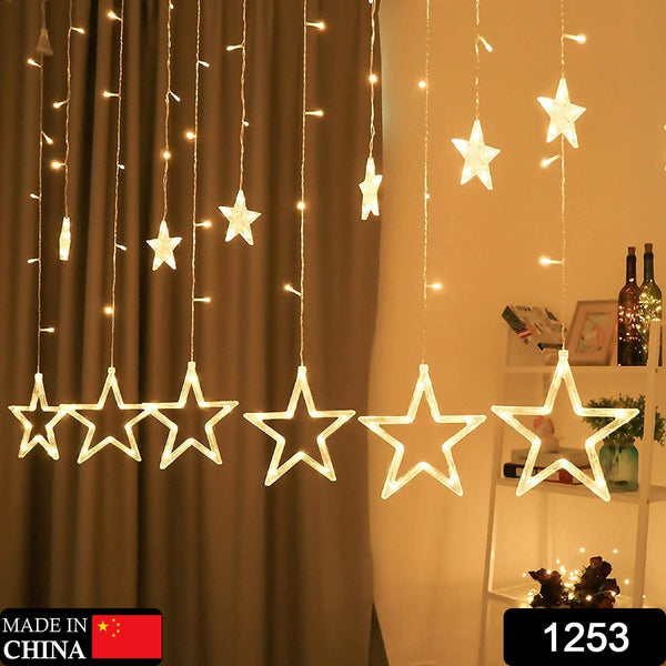 1253 12 stars curtain string lights window curtain lights with 8 flashing modes decoration for festivals 2