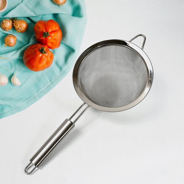 5601 mesh sieve quality stainless steel fine mesh strainer with sturdy handle and hook ideal for tea coffeerice powderfruit etc kitchen food kitchen utensil