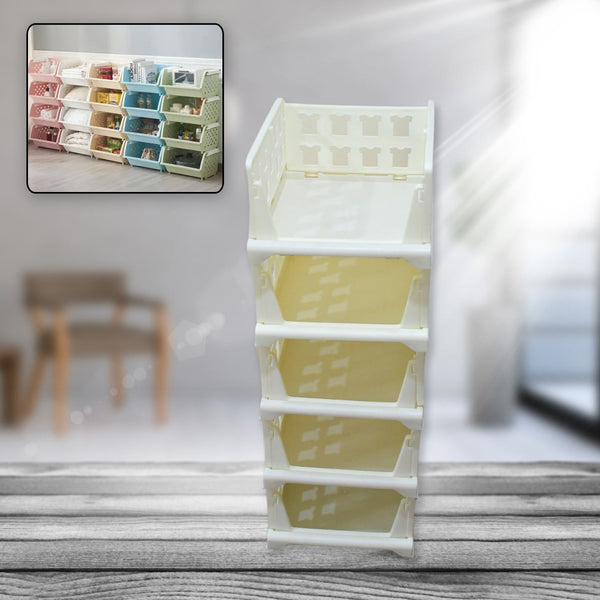 7888 5 layer stackable multifunctional storage for clothes foldable drawer shelf basket utility cart rack storage organizer cart for kitchen pantry closet bedroom bathroom laundry 5 layer 1 pc