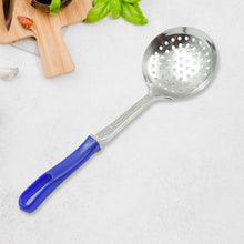 colander spoon non slip hand polished thickened hot pot spoon for kitchen for restaurant stainless steel cooking colander skimmer slotted spoon kitchen strainer ladle with long handle for kitchen cooking baking 35 cm 34cm 1