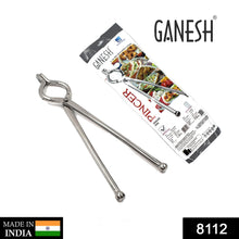 8112 ganesh premium quality unbreakable stainless steel goti sandsi sansi pakkad pincer chimta tongs utensil holder smart kitchen tool 8mm