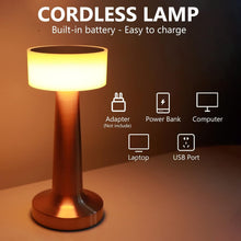 12885 led lamp with touch control decorative desk lamp portable metal led table lamp usb rechargeable 3 color 3 levels brightness dimmable eye protection modern lamp for home decor party kids room bedroom 1 pc
