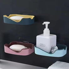17990 Plastic Soap Dish Holder for Bathroom Shower Wall Mounted Self Adhesive Soap Holder Saver Tray-Plastic Sponge Holder for Kitchen Storage Rack Soap Box, Bathroom (1 Pc)