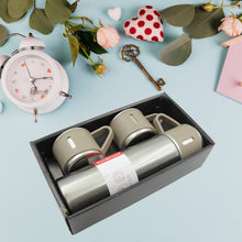 2834 stainless steel vacuum flask set with 3 steel cups combo for coffee hot drink and cold water flask ideal gifting travel friendly latest flask bottle 500ml