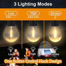 12658 rechargeable camping lights for tents led camping tent lantern 3 lighting modes tent lamp portable emergency camping lights with clip hook for camping hiking fishing backpacking 1 pc