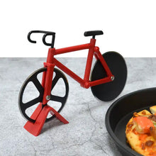 stainless steel bicycle shape unbreakable handle pizza cutter pastry cutter pizza slicer with grip on handle and stainless steel blade 1 pc