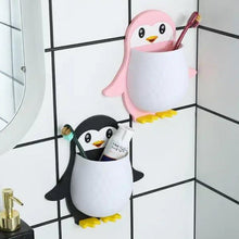 17688-penguin-storage-box-adhesive-remote-case-electric-toothbrushes-holder-universal-controller-holder-wall-nightstand-office-plastic-wall-mount-1