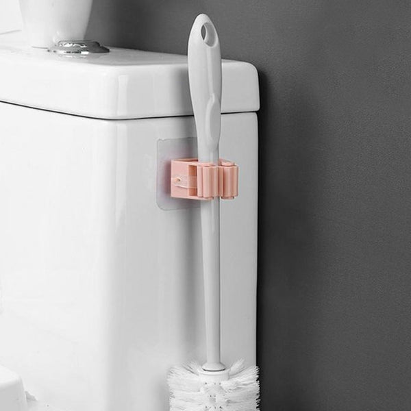 7458 broom holder wall mounted mop and broom holder broom organizer grip clips no drilling wall mounted storage rack storage organization for kitchen bathroom garden 1 pc