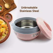 5788 high quality steel casserole box for food searving inner steel insulated casserole hot pot flowers printed chapati box for roti kitchen approx 4500 ml