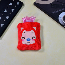 6523 pink cat small hot water bag with cover for pain relief neck shoulder pain and hand feet warmer menstrual cramps