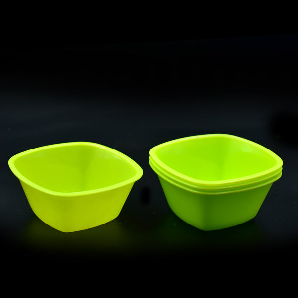 2427 Square Plastic Bowl For Serving Food (Pack of 4) 
