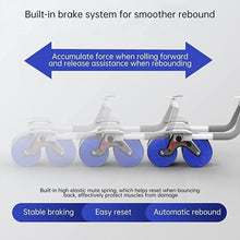 7209 abdominal roller wheel automatic rebound sponge handle double wheel abdominal roller non slip timer function with elbow support for exercises for body fitness strength training home gym
