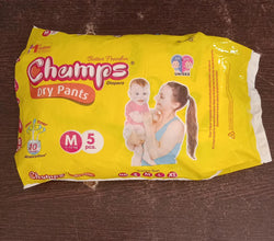 0973 medium champs dry pants style diaper medium 5 pcs best for travel absorption champs baby diapers champs soft and dry baby diaper pants m 5 pcs