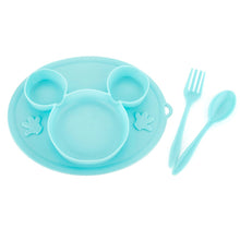 5209 silicon micky plate and 1 spoon 1 fork card packing 1 pc product 1