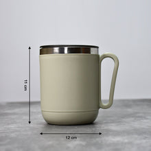8137 ganesh premium stainless steel coffee mug with heat resistant mug lid approx 400ml mug
