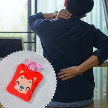 6523 pink cat small hot water bag with cover for pain relief neck shoulder pain and hand feet warmer menstrual cramps