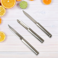 8544 stainless steel multipurpose sharp cutting knife with non slip handle for fruit meat and vegetable chopping pack of 3