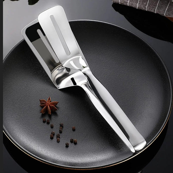 2918 multifunction cooking serving turner frying food tong stainless steel steak clip clamp bbq kitchen tong