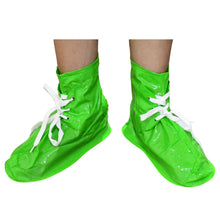 17962 Plastic Shoes Cover Reusable Anti-Slip Boots Zippered Overshoes Covers & Shoe laces Waterproof Snow Rain Boots for Kids / Adult Shoes, for Rainy Season (1 Pair)