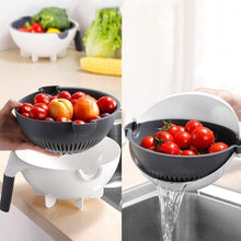 2187b premium portable 7 in 1 multifunction magic rotate vegetable cutter chopper slicer shredder with drain basket with various dicing blades