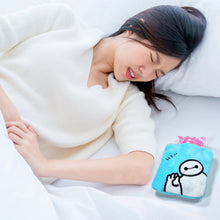 6525 blue baymax small hot water bag with cover for pain relief neck shoulder pain and hand feet warmer menstrual cramps 1