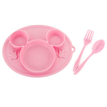 5209 silicon micky plate and 1 spoon 1 fork card packing 1 pc product 1