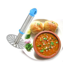 8123 ganesh potato pav bhaji masher with plastic handle silver plastic oval pav masher potato 1 piece smasher handle multicolor