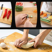 2315 thick wooden bamboo kitchen chopping cutting slicing board with holder for fruits vegetables meat