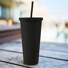 0304 plastic cup with straw
