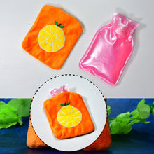 6510 orange small hot water bag with cover for pain relief neck shoulder pain and hand feet warmer menstrual cramps