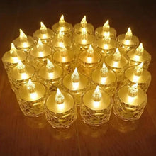 8356 24 pcs flameless and smokeless decorative acrylic candles transparent led tea light candle for gifting house diwali christmas festival events decor candles