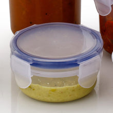 5830 plastic liquid round airtight food storage container with leak proof locking lid bpa free container for kitchen 5 pcs set transparent approx capacity 110 ml 160 ml 210 ml 400 ml 500 ml