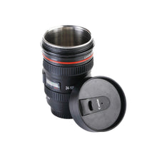 0720 Camera Lens Shaped Coffee Mug Flask With Lid 