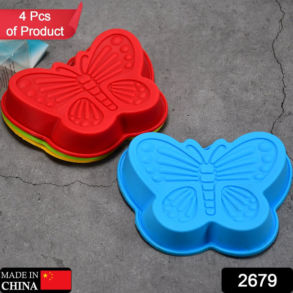 2679 butterfly shape cake cup liners i silicone baking cups i muffin cupcake cases i microwave or oven tray safe i molds for handmade soap biscuit chocolate muffins jelly pack of 4