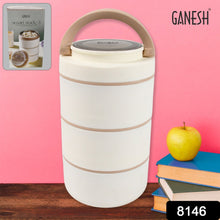 8147 ganesh smart stack 2 layer protable lunch box stainless steel airtight leak proof lunch box for office school picnic color may vary
