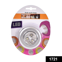 1721 3 Led Cordless Stick Tap Wardrobe Touch Light Lamp 