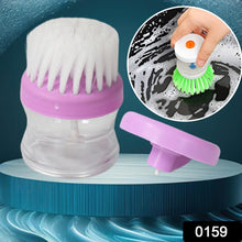 159 Plastic Wash Basin Brush Cleaner With Liquid Soap Dispenser (Multicolour)