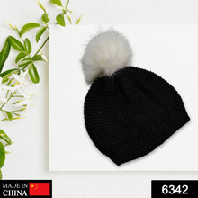 6342 mens and womens skull slouchy winter woolen knitted black inside fur beanie cap