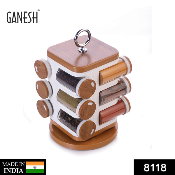 8118 ganesh 12 jar revolving spice rack masala box