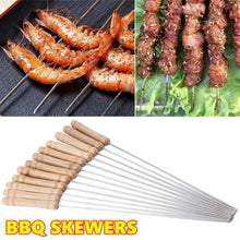 2228 Barbecue Skewers for BBQ Tandoor and Gril with Wooden Handle - Pack of 12 