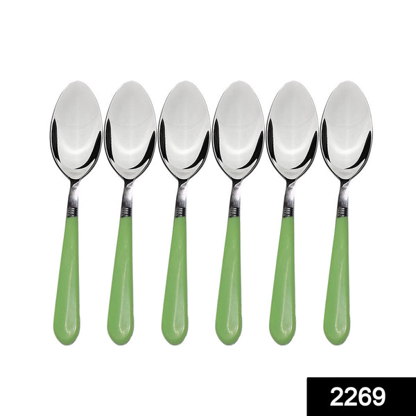2269 Stainless Steel Spoon with Comfortable Grip Dining Spoon Set of 6 Pcs 