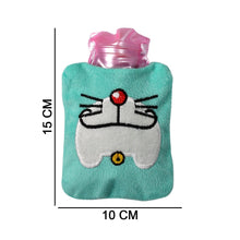6529 doremon cartoon small hot water bag with cover for pain relief neck shoulder pain and hand feet warmer menstrual cramps