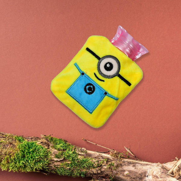 6506 minions small hot water bag with cover for pain relief neck shoulder pain and hand feet warmer menstrual cramps