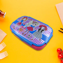 5485 cartoon printed plastic lunch box with inside small box spoon for kids air tight lunch tiffin box for girls boys food container specially designed for school going boys and girls