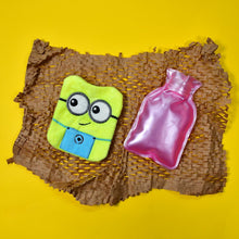 6507 2eye minions small hot water bag with cover for pain relief neck shoulder pain and hand feet warmer menstrual cramps