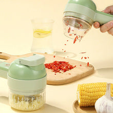 2284 4 in 1 handheld electric vegetable cutter set multifunction mini chopper food processor wireless electric garlic mud masher for garlic chili onion ginger
