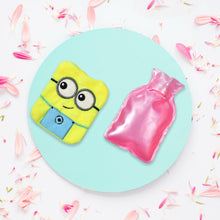 6507 2eye minions small hot water bag with cover for pain relief neck shoulder pain and hand feet warmer menstrual cramps