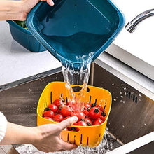 2355 Double Layer Food Drainer Washing Basket with Collapsible Strainers Colander 