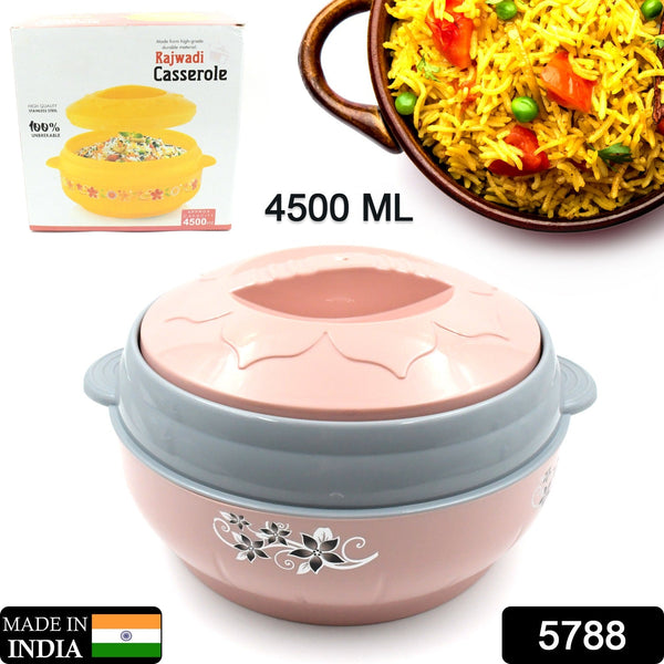 5788 high quality steel casserole box for food searving inner steel insulated casserole hot pot flowers printed chapati box for roti kitchen approx 4500 ml