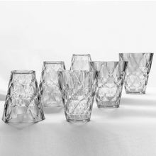 2342 Heavy unbreakable Stylish Diamond look fully Transparent Glasses Set 260ml (6pcs) 
